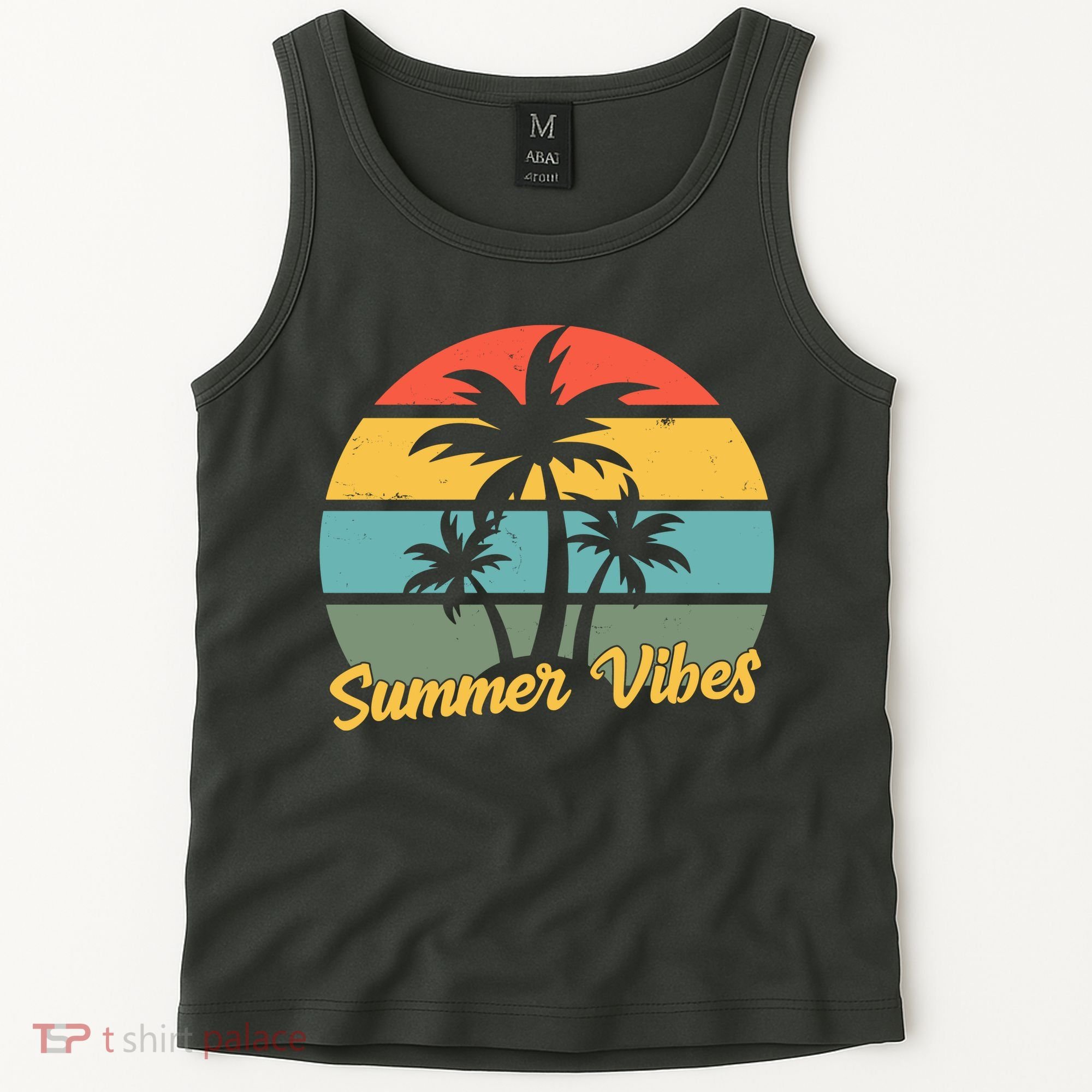 Summer Vibes Tropical Retro Sunset Tank Top