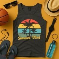 Summer Vibes Tropical Retro Sunset Tank Top thumb 4