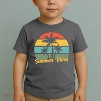 Summer Vibes Tropical Retro Sunset Toddler T-Shirt thumb 2