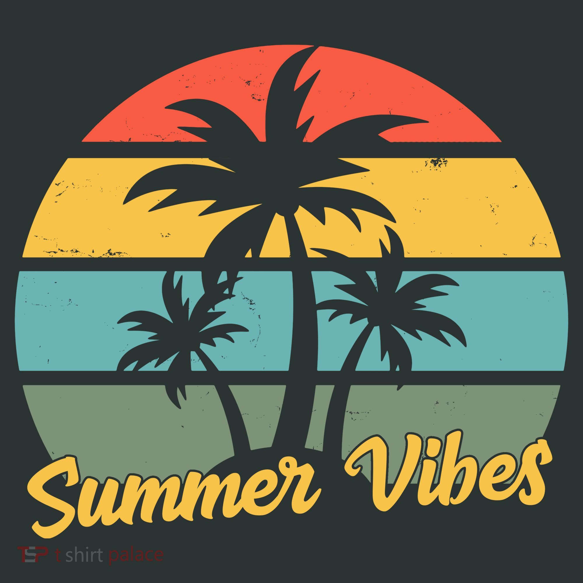 Summer Vibes Tropical Retro Sunset Toddler T-Shirt
