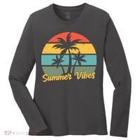 Summer Vibes Tropical Retro Sunset Women's Long Sleeve Shirt thumb 0