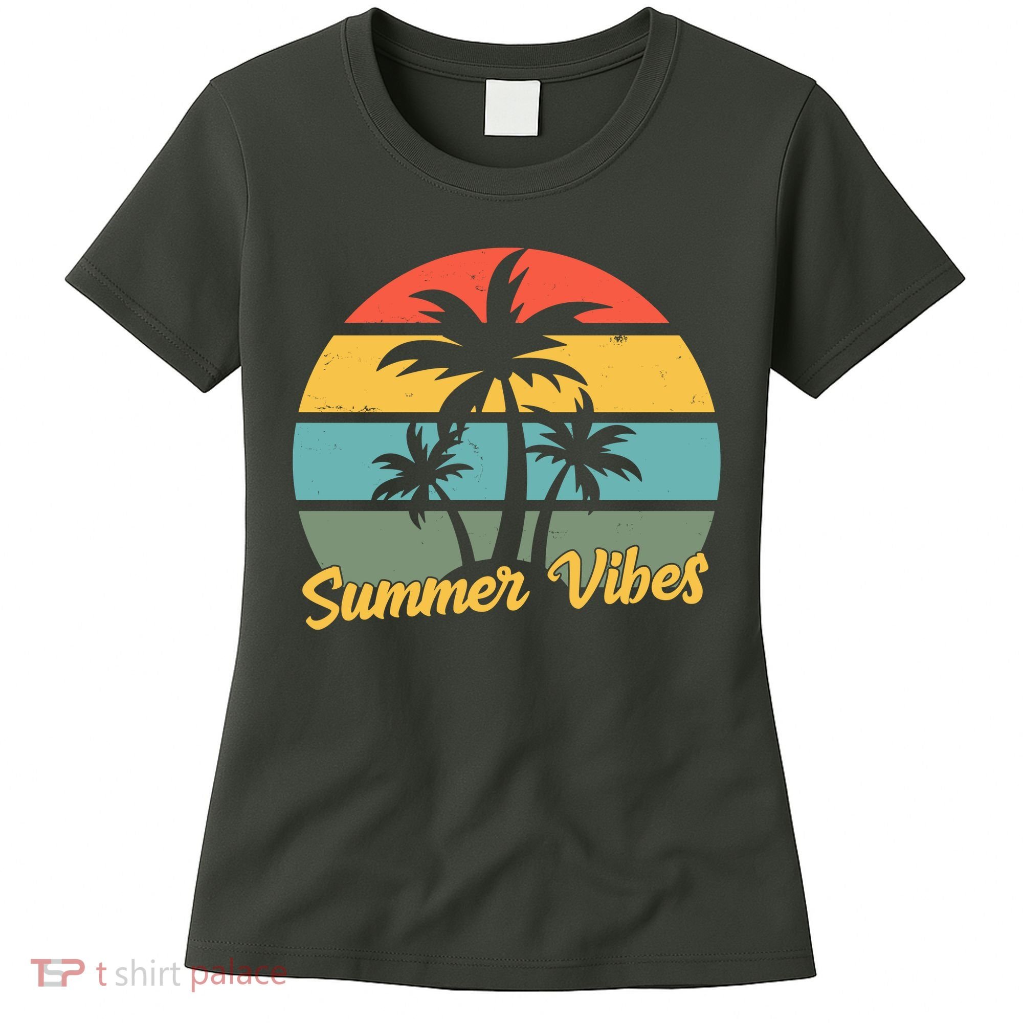 Summer Vibes Tropical Retro Sunset Women's T-Shirt
