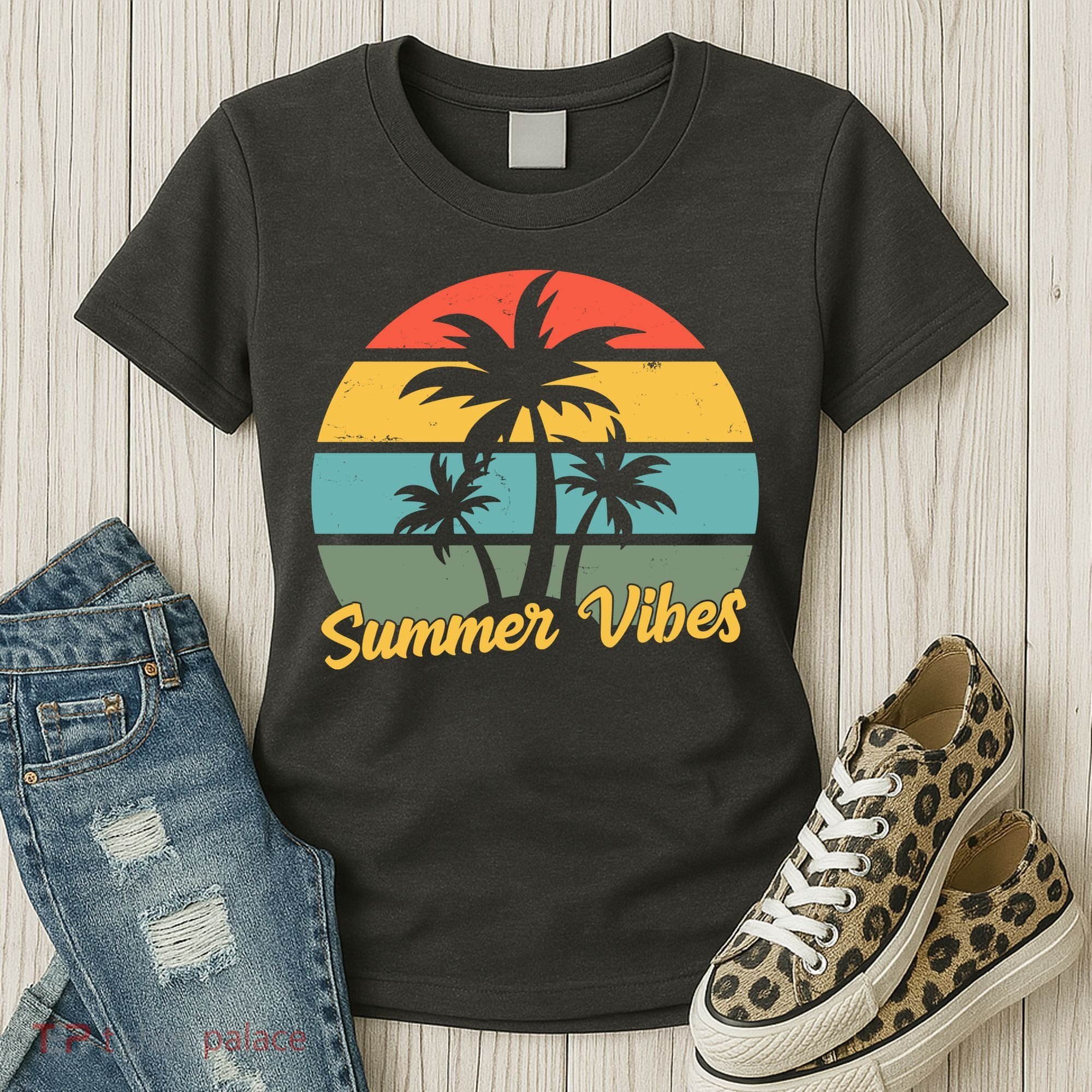 Summer Vibes Tropical Retro Sunset Women's T-Shirt