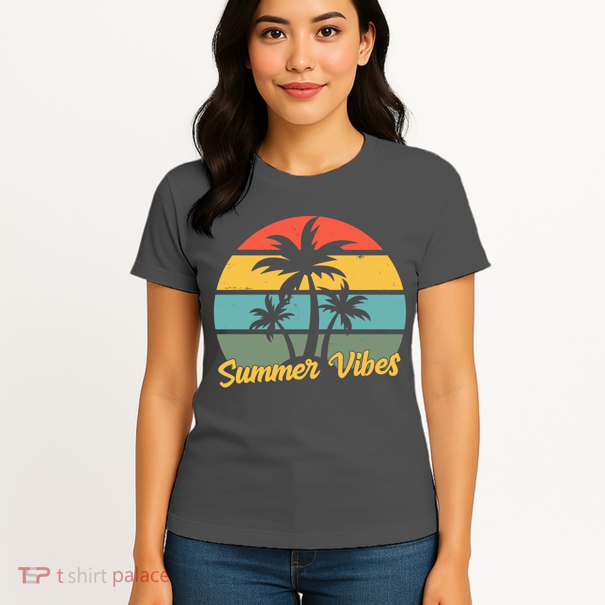 Summer Vibes Tropical Retro Sunset Women's T-Shirt