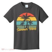 Summer Vibes Tropical Retro Sunset Kids T-Shirt thumb 0