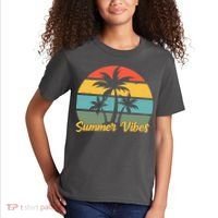 Summer Vibes Tropical Retro Sunset Kids T-Shirt thumb 2