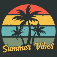 Summer Vibes Tropical Retro Sunset Kids T-Shirt thumb 4