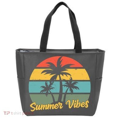 Summer Vibes Tropical Retro Sunset Tote Bag