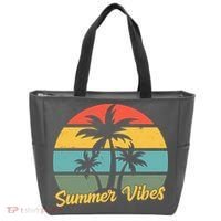 Summer Vibes Tropical Retro Sunset Tote Bag thumb 0