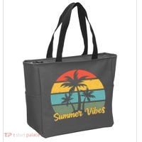 Summer Vibes Tropical Retro Sunset Tote Bag thumb 2