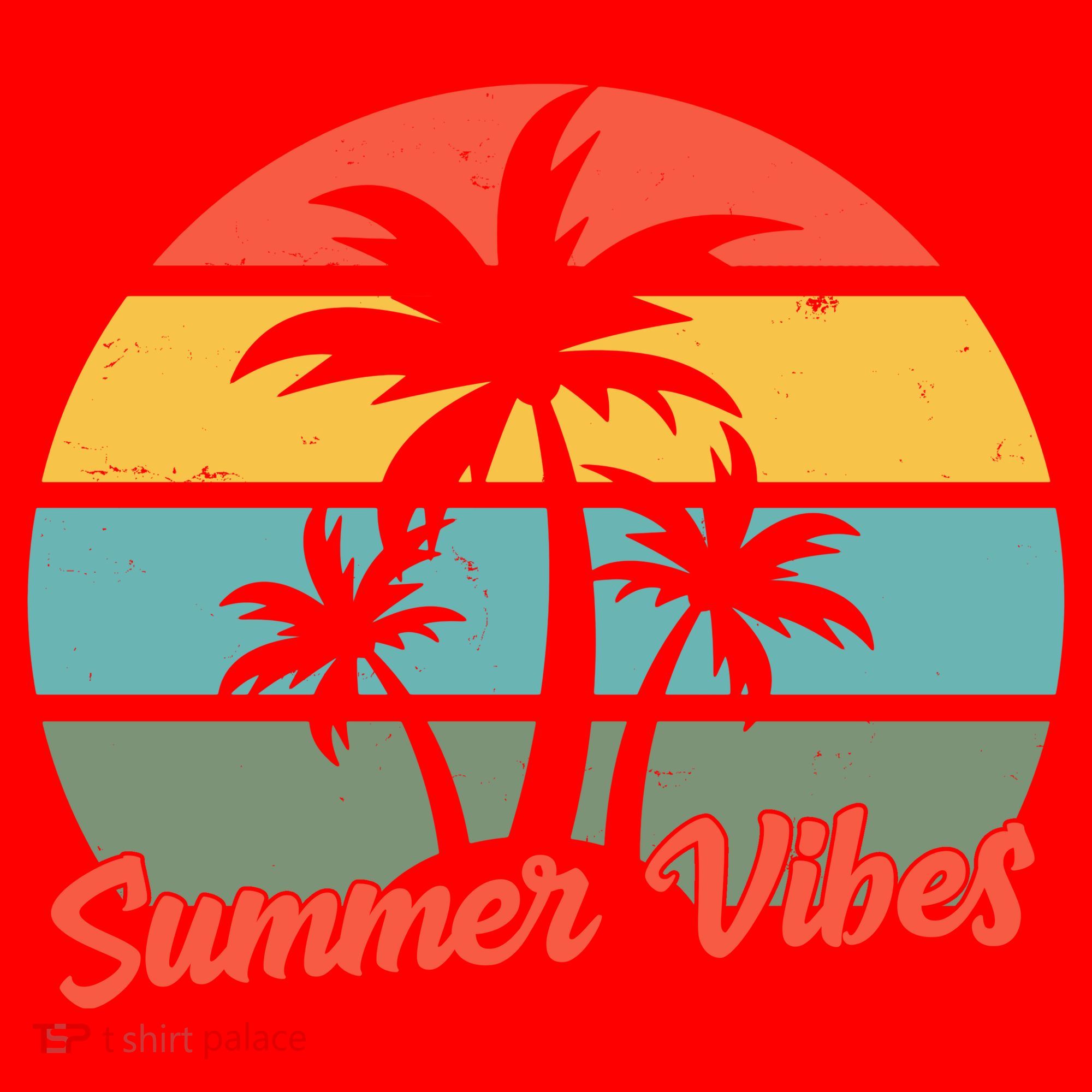 Summer Vibes Tropical Retro Sunset Santa Hat