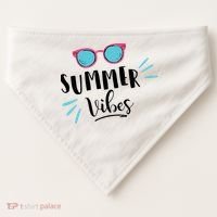 Summer Vibes Vacation Fun USA-Made Doggie Bandana thumb 0