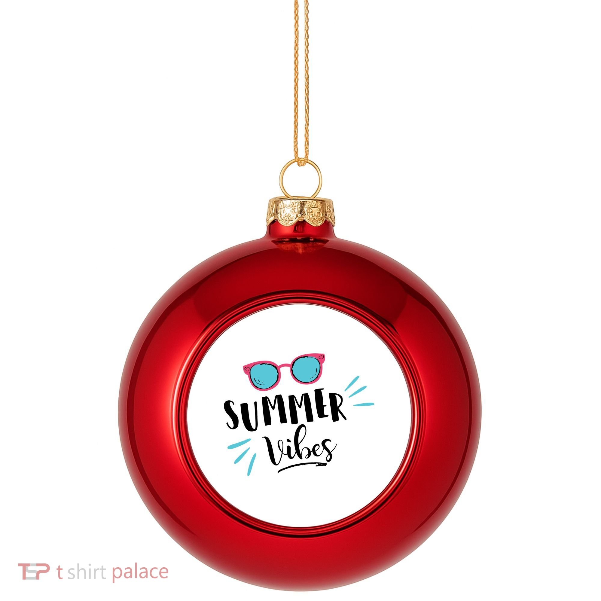 Summer Vibes Vacation Fun Plastic Christmas Ball Ornament