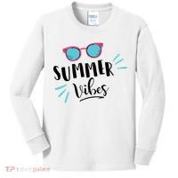 Summer Vibes Vacation Fun Kids Long Sleeve Shirt thumb 0