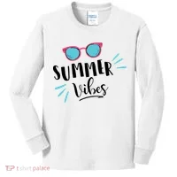 Summer Vibes Vacation Fun Kids Long Sleeve Shirt thumb 0