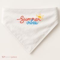 Summer Vibes Vacation Fun USA-Made Doggie Bandana thumb 0