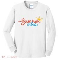 Summer Vibes Vacation Fun Kids Long Sleeve Shirt thumb 0