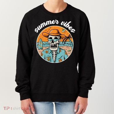 Summer Vibes Vintage Retro Skeleton Women's Sweatshirt