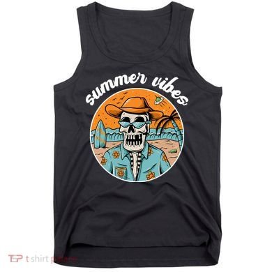 Summer Vibes Vintage Retro Skeleton Tank Top