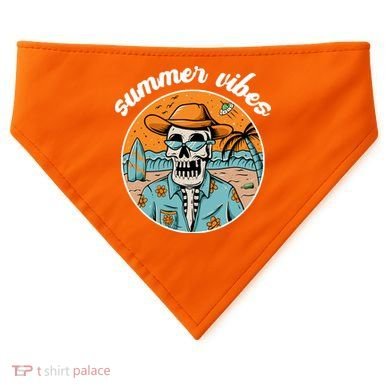 Summer Vibes Vintage Retro Skeleton USA-Made Doggie Bandana