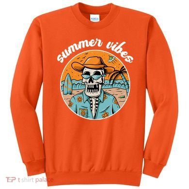 Summer Vibes Vintage Retro Skeleton Sweatshirt