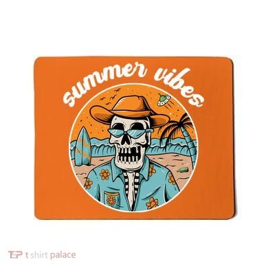 Summer Vibes Vintage Retro Skeleton Mousepad