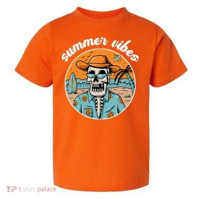Summer Vibes Vintage Retro Skeleton Toddler T-Shirt