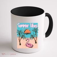 Summer Vibes Vacay Beach Flamingo Vacation Gift Coffee Mug thumb 1