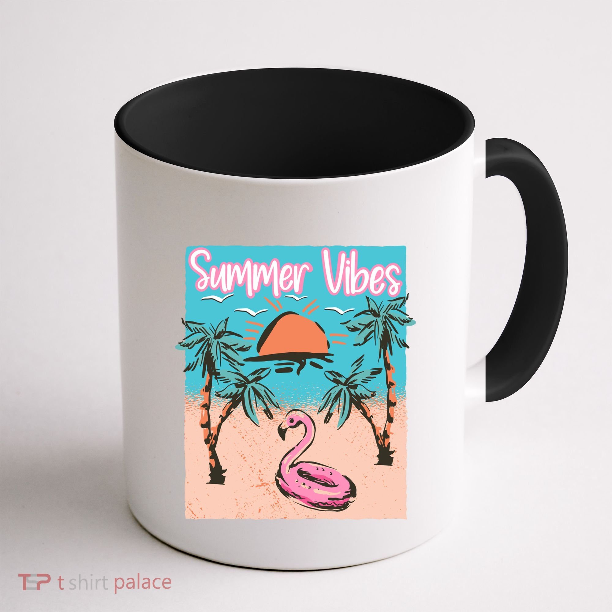 Summer Vibes Vacay Beach Flamingo Vacation Gift Coffee Mug
