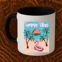 Summer Vibes Vacay Beach Flamingo Vacation Gift Coffee Mug thumb 2