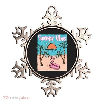 Summer Vibes Vacay Beach Flamingo Vacation Gift Ornament