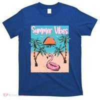Summer Vibes Vacay Beach Flamingo Vacation Gift T-Shirt thumb 0