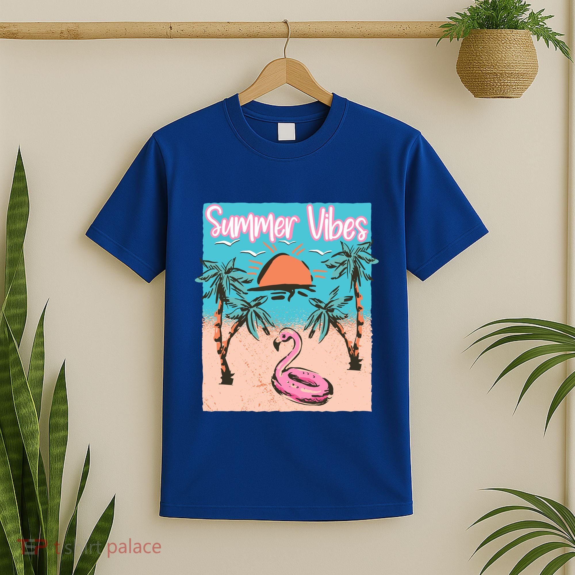 Summer Vibes Vacay Beach Flamingo Vacation Gift T-Shirt