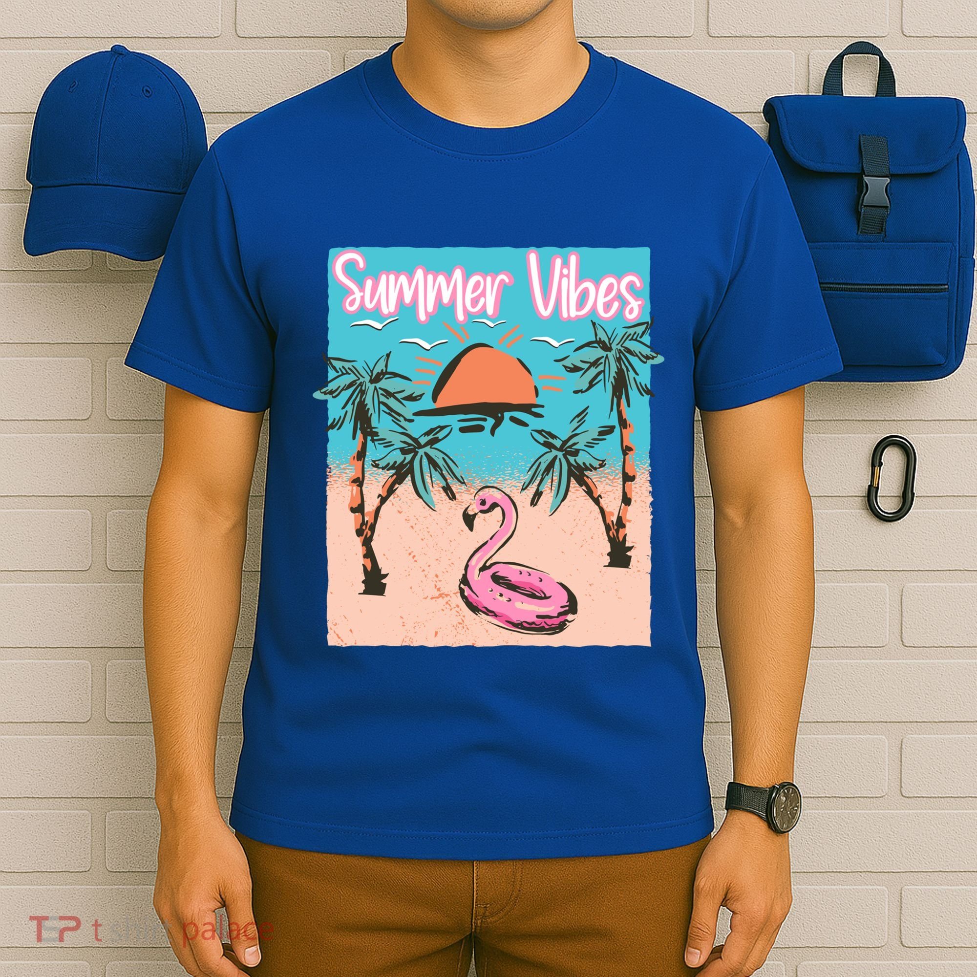 Summer Vibes Vacay Beach Flamingo Vacation Gift T-Shirt