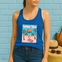 Summer Vibes Vacay Beach Flamingo Vacation Gift Women's Tank Top thumb 2