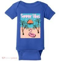 Summer Vibes Vacay Beach Flamingo Vacation Gift Baby Bodysuit thumb 0