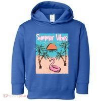 Summer Vibes Vacay Beach Flamingo Vacation Gift Toddler Hoodie thumb 0