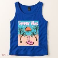 Summer Vibes Vacay Beach Flamingo Vacation Gift Tank Top thumb 2