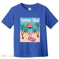 Summer Vibes Vacay Beach Flamingo Vacation Gift Toddler T-Shirt thumb 0