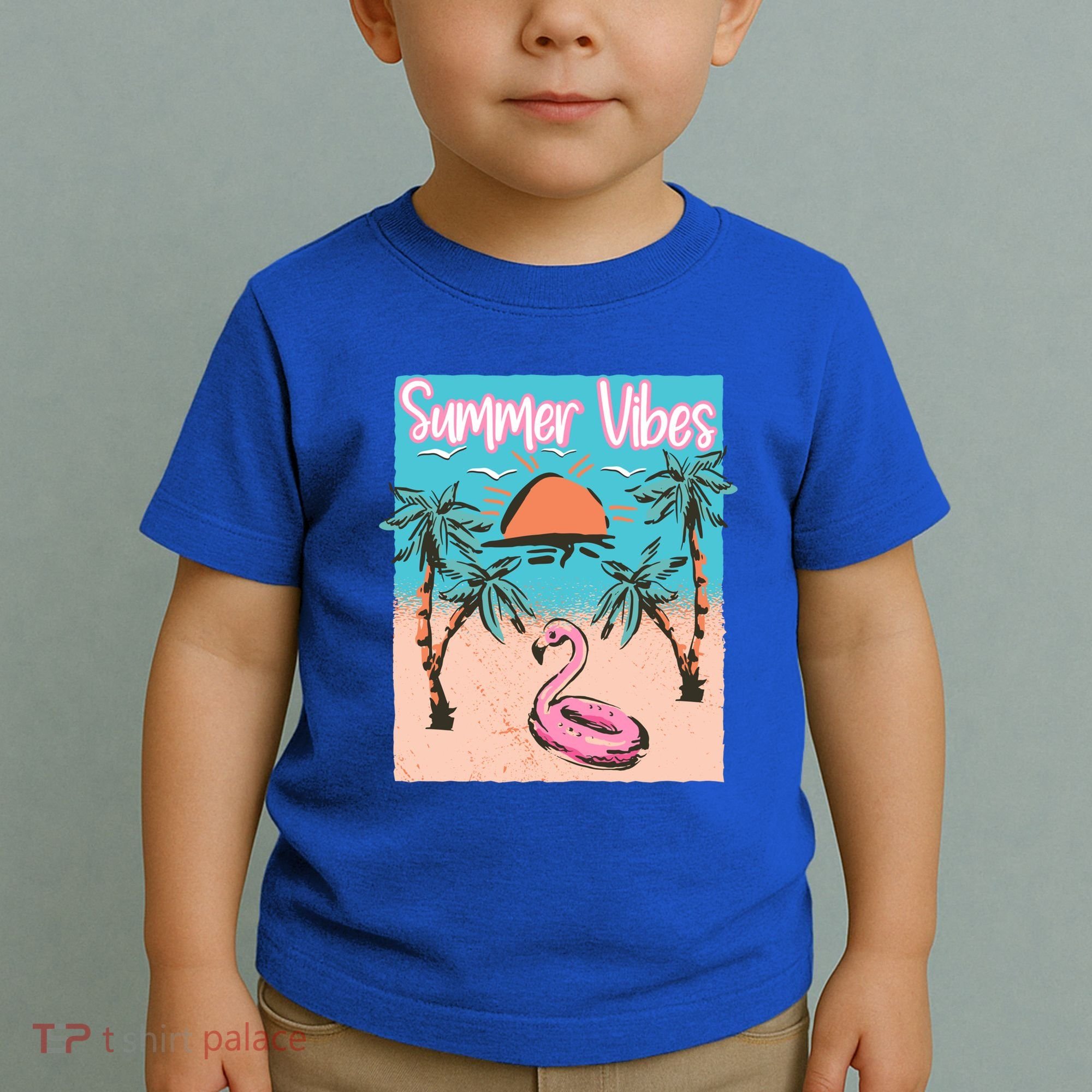 Summer Vibes Vacay Beach Flamingo Vacation Gift Toddler T-Shirt