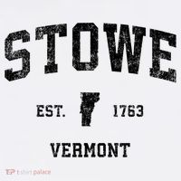 Stowe Vermont VT Vintage Sports Black Print T-Shirt thumb 7