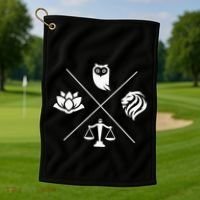 Stoic Virtues Wisdom Temperance Justice Courage Stoicism Stoic Virtues Wisdom Golf Towel thumb 1