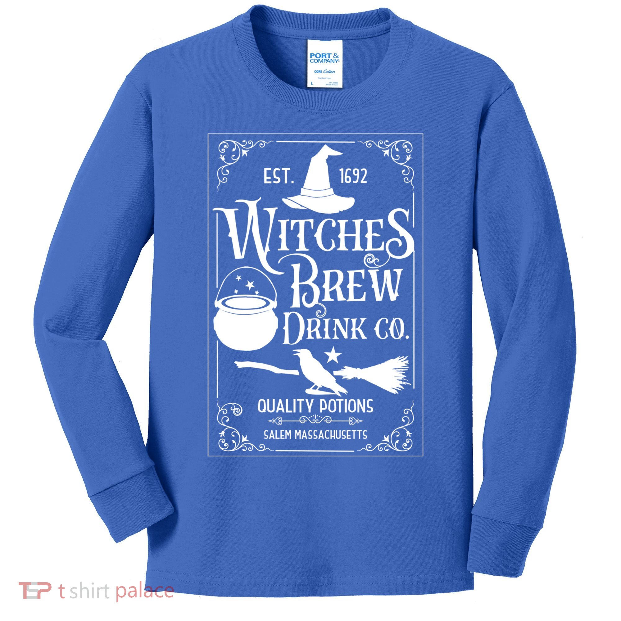 Salem Witch 1692 Witches Brew Funny Witchy Halloween Great Gift Kids Long Sleeve Shirt