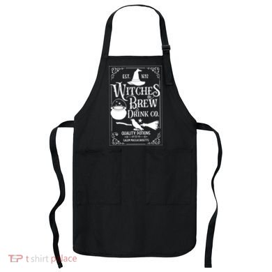 Salem Witch 1692 Witches Brew Drink Funny Witchy Halloween Apron
