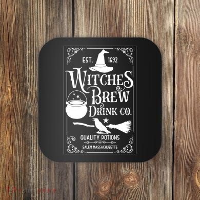 Salem Witch 1692 Witches Brew Drink Funny Witchy Halloween Coaster