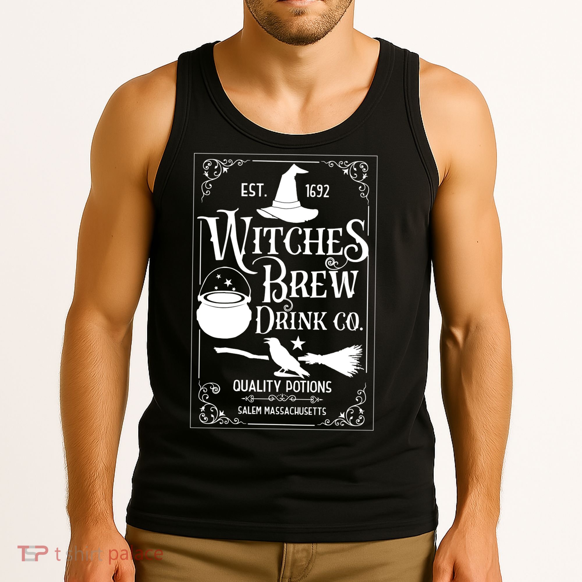 Salem Witch 1692 Witches Brew Drink Funny Witchy Halloween Tank Top