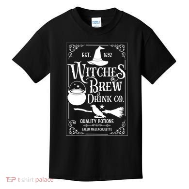 Salem Witch 1692 Witches Brew Drink Funny Witchy Halloween Kids T-Shirt
