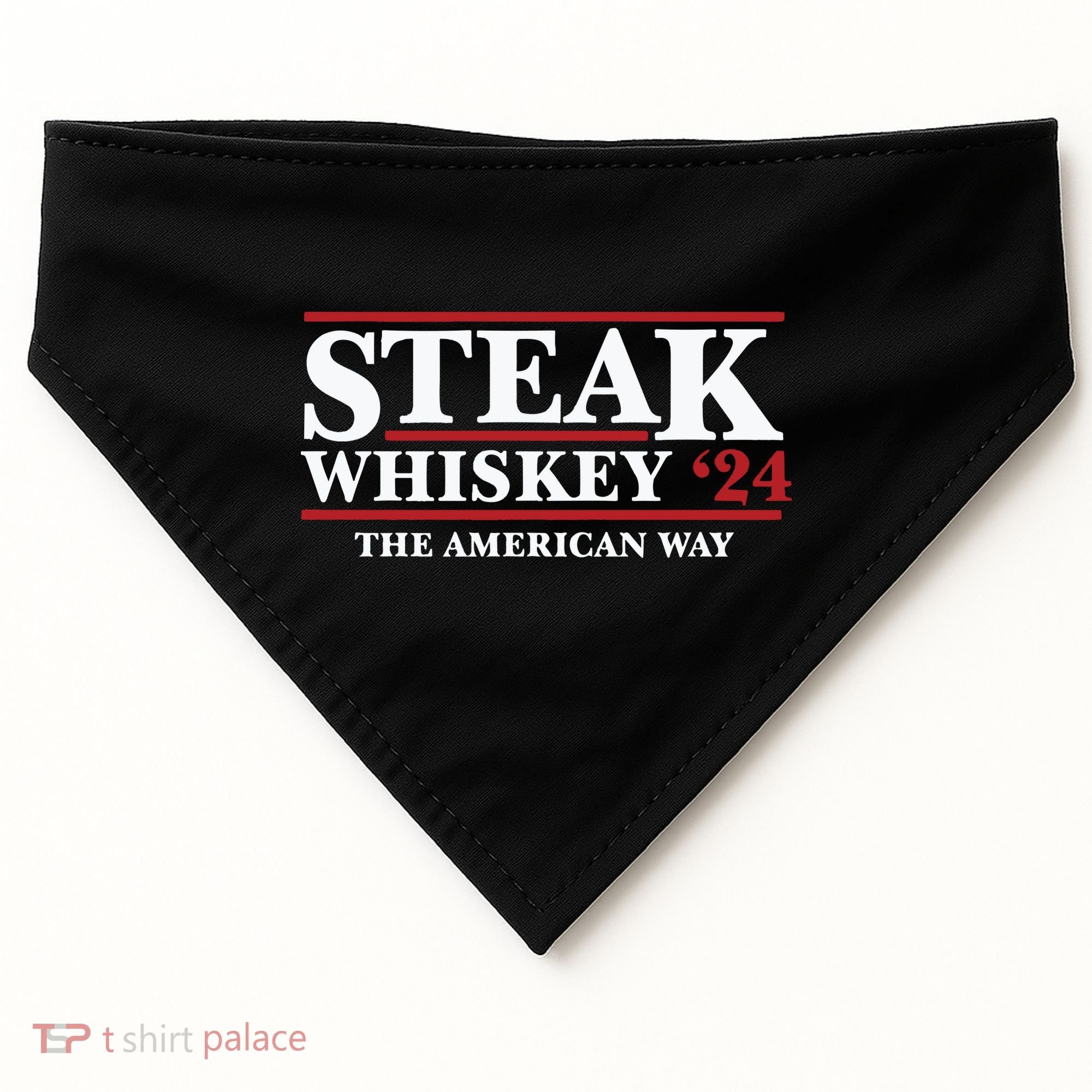 Steak Whiskey 24 The American Way USA-Made Doggie Bandana