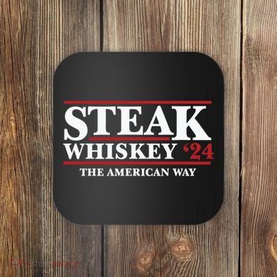 Steak Whiskey 24 The American Way Coaster