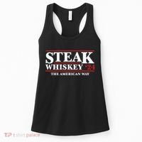 Steak Whiskey 24 The American Way Women's Tank Top thumb 0